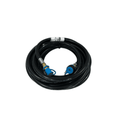25′ 3/8″ gas hose extension with male and female quick connects for the Sleeptight 800 & 400; connects to the 25′ main heater gas hose to extend the total length to 50′.