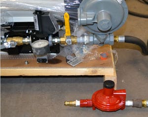 Heat wagon high pressure gas kit installed on heater